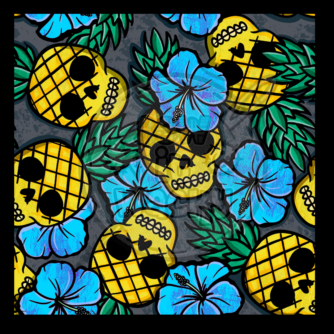 Pineapple skull flowers
