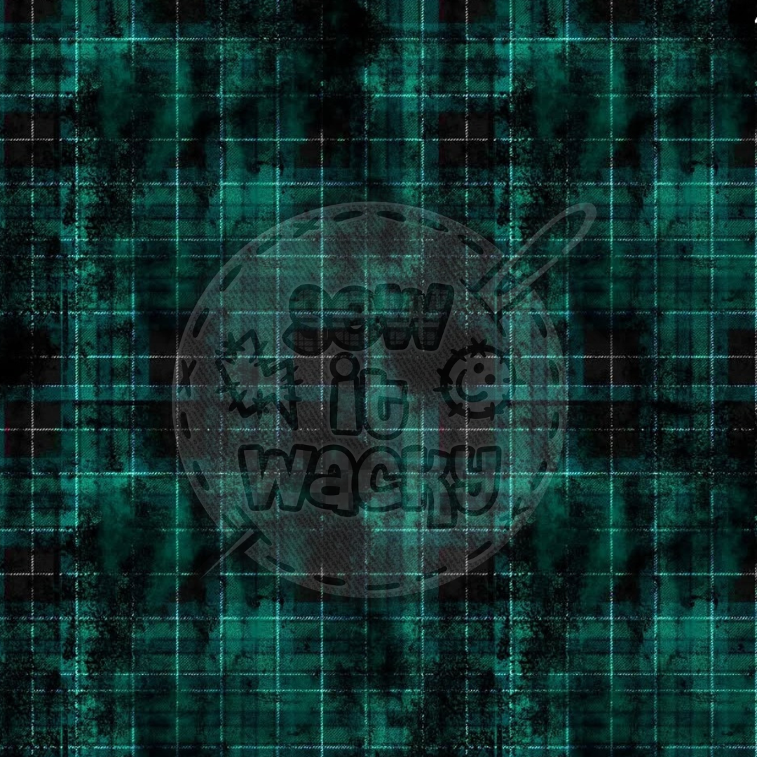 Teal grunge tartan