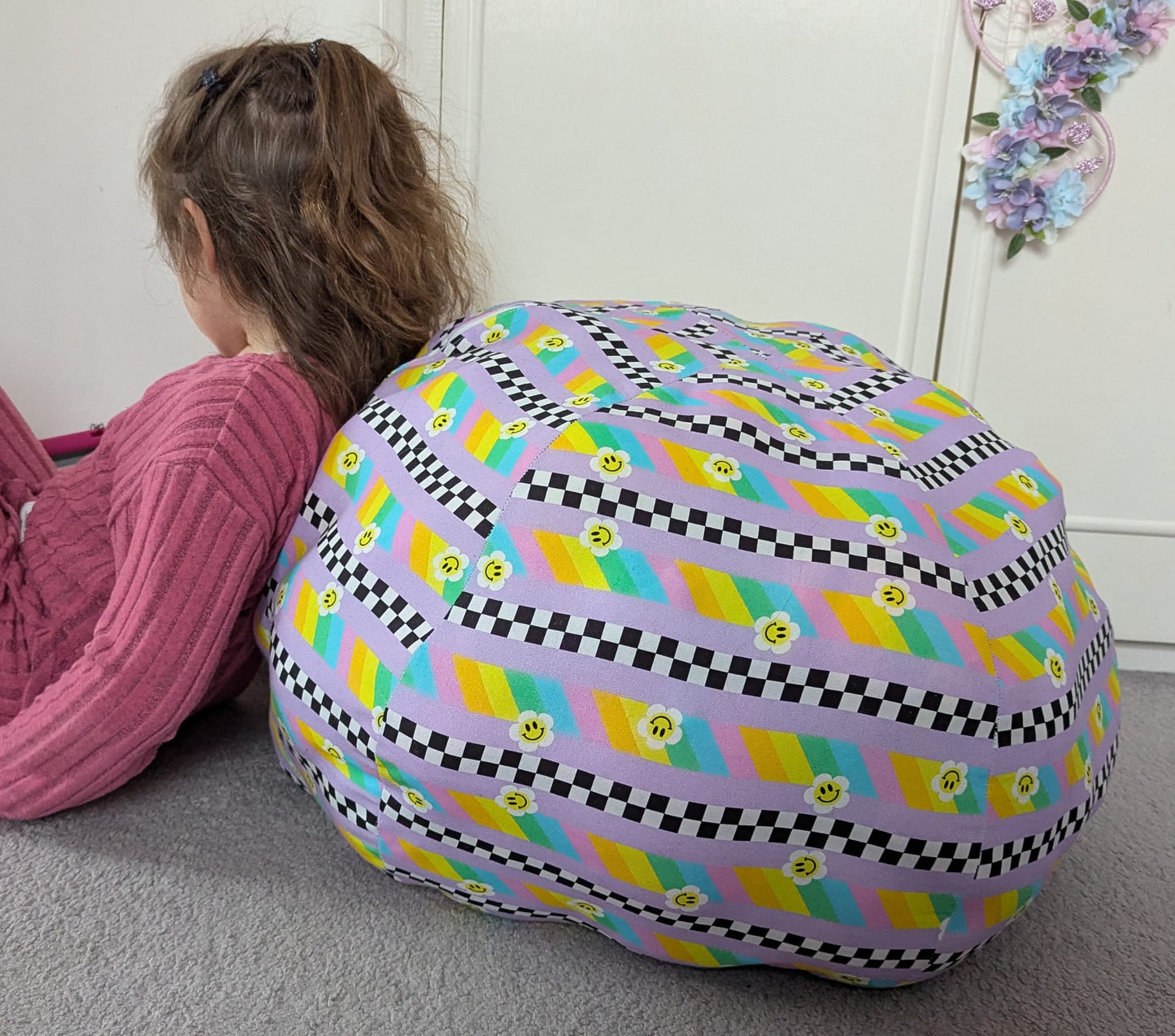 Canvas storage pouffe