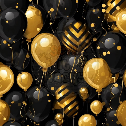 Black and gold balloons