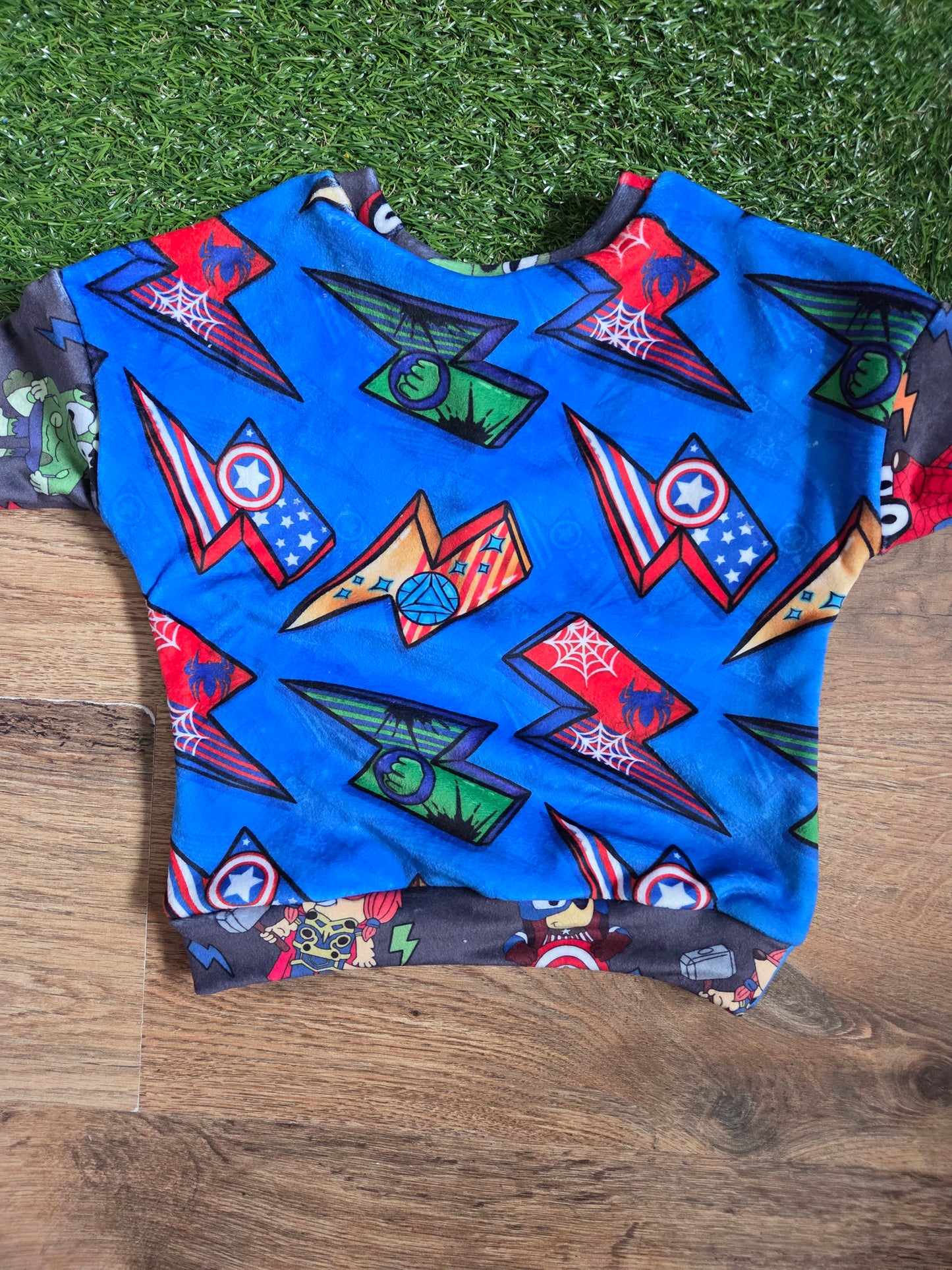 Superhero mash up jumper 18-24m