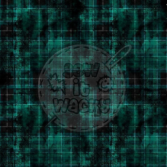 Teal grunge tartan