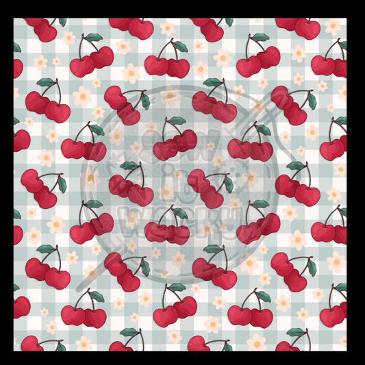 Cherries on gingham